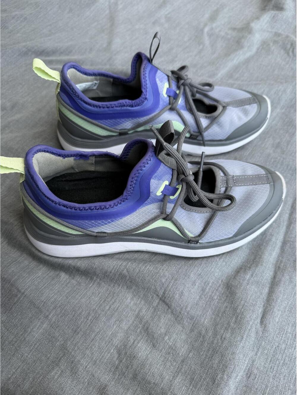 Vionic Womens Size 8.5 Giselle Shoes Gray Purple Green Athletic Training Lace Up